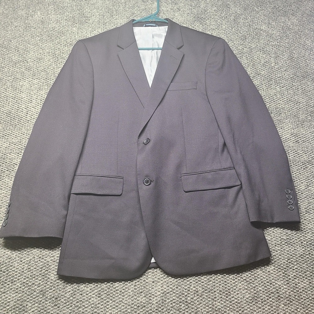 Tommy Hilfiger 42R X 36W Blue 100% Wool Mens Blazer Suit Jacket Sport Coat